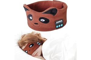 Joythink Kids Bluetooth Headband Headphones Sleep Mask Wireless Earphones Built in Thin Speaker Kids Adjustable Sports Headset for Girls Boys Children Baby Toddler Airplane Travel Study brown