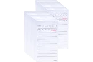 DGBDPACK Guest Check Pads EP-3632-1 (20 Pads), Total 1000 Pink Waitress Notepad, Server Order Pads