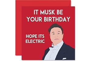 STUFF4 Śmieszne kartki urodzinowe Elon Musk dla mężczyzn kobiet - Piżmo - żart przekomarzanie się kartka urodzinowa dla przyjaciela brata siostry syna córki mamy taty wujka, 145 mm x 145 mm humor 30-te 40-te 50. urodziny kartki z życzeniami