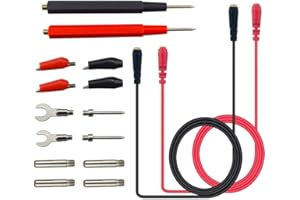 SENVENELEC Senven 16Pcs Accessoires de kit de test de fil de test de multimètre professionnel multifonction, outil de sonde à pince crocodile, tête banane, pour test de laboratoire, test électrique