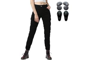 oFzimTo Motorradhose Damen, Motorrad Jeans Damen mit Protektoren, XXS-4XL Stretch Motorrad Hosen