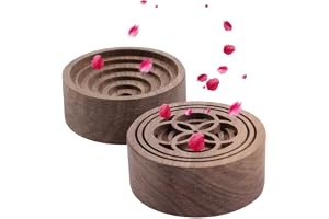 2 st doftspridare för eterisk olja i trä, parfym i valnötsträ doftspridare för hem, kontor, bilar, yogarum, bastu, spa-center