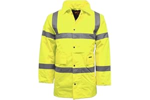 FAIRY TRENDZ Hi Vis Parka Waterproof Jacket | Workwear Reflective Security Safety Coat