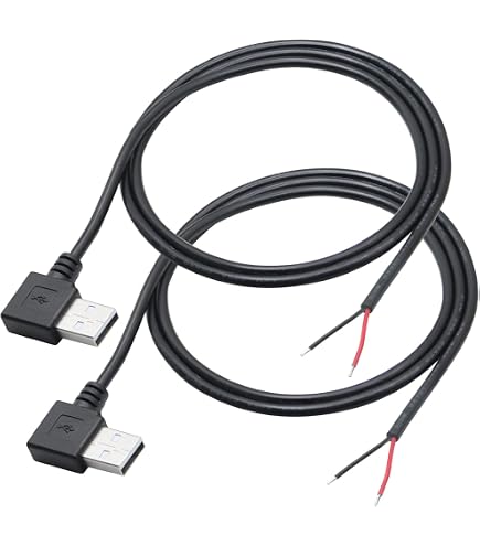 MEIRIYFA USB 2.0 Pigtail Cable Male Plug 2 Pin Open End Bare Wire, USB A Male To 2 Pin Bare Wire Power Extension Cable 24AWG 5V 2.5A 2 Cores Wire For DIY Replacement Repair - 1M (5 PCS) - Online Marketplace