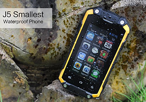 '2.4 Mundo Más pequeño Mini Impermeable Android Phone J5 (ysfen) Dual SIM Bluetooth WiFi (Amarillo)