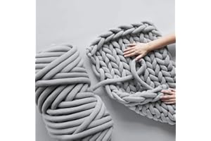 FIYSON Armstricken Wolle 500g/25m, Chunky XXL Wolle zum Handstricken, Chunky Yarn Schlauchgarn Häkelwolle, Bulky Armstricken Isländische Wolle, für Anfänger,Decken,Tasche,Handstrickgarn