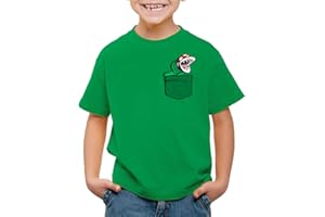 style3 Plante Piranha Poche T-Shirt pour Enfants Pocket Mario Switch Snes