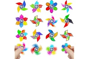 Lubibi 12 Pezzi Mini Giochi Fidget Spinner, Novità E Mulini A Vento Colorati Trottola Finger Hand Spinner, Sacchetti Per Feste Per Bambini,Premi Per La Classe, Riempitivi Per Sacchetti Per Sacchetti