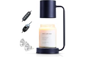 Taste of Beauty UK Candle Warmer Lamp with 2hr/4hr/8hr Timer, 110V-120V Candle Lamp Warmer, Dimmable Scented Candles Melter Lamp (Black)