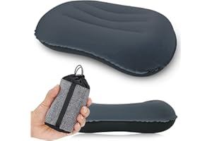 Rantizon Ultralight Camping Pillow, Compressible, Compact,Comfortable, Ergonomic Inflatable Travel Pillow with Storage Bag, for Neck & Lumbar Support,3.5 oz,Orange Small Pillow, Grey