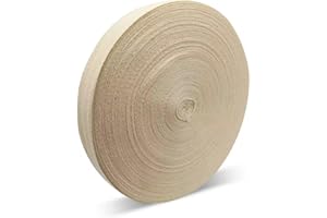 LUCYSTUDIO Cinta de Sarga de Patrón 20mm 50m Cintas Bies de espiga Natural Blanco Cintas al Sesgo de Algodón Negro Cinta de Costura Correas Anchas de Algodón para Coser Tejer Manualidades de Bricolaje Costura