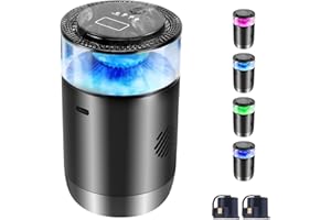 STRIXORN 2025 Difusor de aceites esenciales para coche con 2 sabores (colonia y mar), difusor de aroma de 360°, encendido y apagado automático, indicador LED, 3 modos de pulverización, iluminación ambiental y