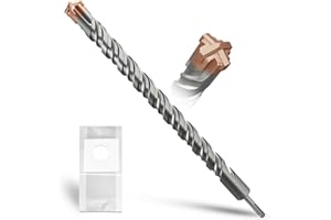 METOTY SDS Plus Hammer Drill Bit 32mm×460mm, with 4 Carbide Cutting Edges, Head with Coating, Masonry Drill, Hammer Drill, Concrete Drill, for Stone, Concrete, Natural Stone, Brick Wall