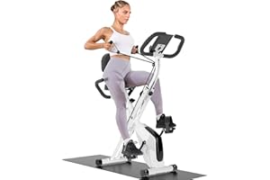 ‎DSKEUZEEW Dskeuzeew Heimtrainer Fahrrad Klappbar Ergometer Heimtrainer mit Integriertes Widerstandsband Hometrainer Fahrrad für Zuhause mit verstellbarem Magnetwiderstand und LCD-Display 150kg Belastbar
