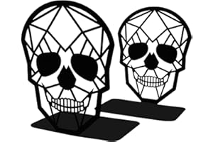 CIGAA Book Ends for Shelves, 1 Pair Heavy Duty Bookends Metal Book Holder Anti Slip Book Stopper for Home Office Library, Black