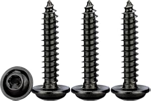 Drenky Viti per Legno Torx M5x18mm,50 Pezzi Viti Autofilettanti con Rondella Acciaio Inox A2 V2A Nero Viti Autoperforanti a Testa Bombata Elevata Durezza,Filettatura Completa Metrica