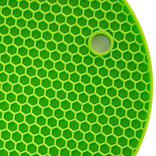 Oxid7® Topfuntersetzer Topflappen 4er Set Silikon hitzebeständig bis zu 230°C spülmaschinenfest bunt (Blau, Rot, Grün und Orange) - 7