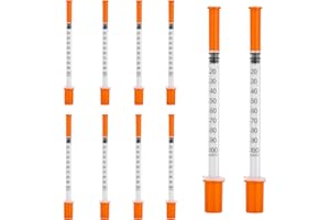 GESANGHUA 1ml Syringes with 31G 8mm Precision Multiple Uses Distribution Measuring Tools Plastic Lab Accessories Individually Sealed (10)
