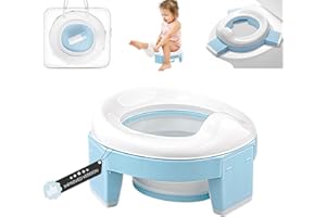 HuBorns - Travel Potty for Toddlers with 10 Potty Liners Included, Safe and Comfortable Portable Potty for Toddlers, 2 in 1 Foldable Toilet Seat Toddler for Indoor and Outdoor Use (Blue)
