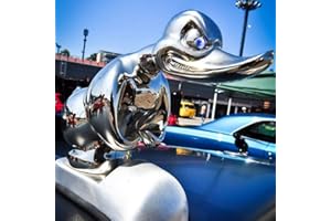 DEYROS Angry Convoy Duck LARGE 145MM 3D Car Bonnet Ornament Silver