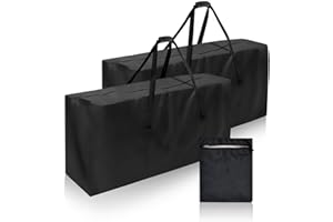 RICYEA Garden Cushion Storage Bag, Large Waterproof Outdoor Cushion Storage Bag with Zipper for Patio Seat Furniture Organiser (2pcs, 130 x 32 x 55 cm)