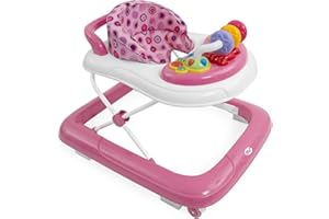 Innovations MS Déambulateur pour bébé Basic Rose 435 – Base anti-voltage – Avec plateau sonore et jeux