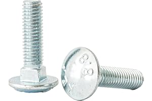 NIMA PARTS Tornillo de bloqueo con cuello cuadrado M6 x 30 – 20 unidades – inoxidable – rosca completa – Tornillos de cabeza redonda plana – Tornillos de torbanda – Tornillos redondos planos con cuello cuadrado