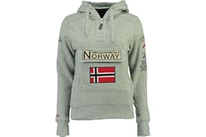 Geographical Norway GYMCLASS Lady - Sudadera para Mujer, con Capucha y Bolsillos Canguro, Manga Larga, Informal y cálida, Deportiva