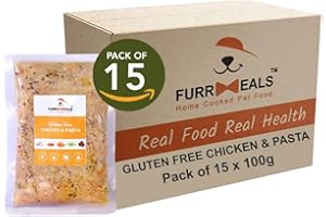 FurrMeals Wet Dog Food | Chicken and Pasta | Pack of 15 x 100gm | All Breed | Gluten Free | Preservative Free | Ready-to-Eat Fresh Dog Food