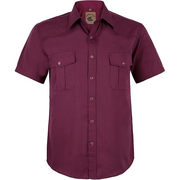 Chemise Homme Manches Courtes En Fibre De Bambou - Style Cowboy Vintage - Fermeture Pression - Confortable Et Respirante