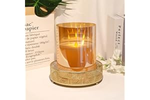 JHY DESIGN 3 stoppini per candela cera reale oro medio parete esterna simulazione altalena batteria candela luce bianca calda tremolante per festa festa decorazione natalizia a casa