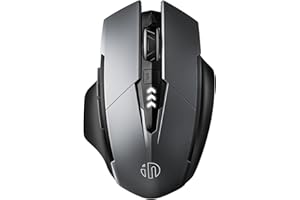 inphic Mouse Bluetooth wireless multi-dispositivo silenzioso ricaricabile (Tri-Mode: BT 5.0/4.0+2.4G), portatile, ergonomico 1600 DPI per computer, PC, Mac, grigio