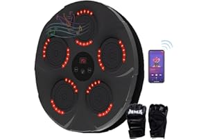 QCLUEU 2023 Nueva máquina de Boxeo Musical con Guantes de Boxeo,Máquina de Entrenamiento Musical de Boxeo Inteligente,Equipo de Boxeo USB electrónico montado en la Pared con conexión Bluetooth
