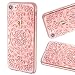 Produktbild iPhone 7 Hülle 4,7 Zoll, iPhone 8 Cover LCHULLE Ultra Schlank Leicht Kristall Transparant Flexibel Weich Silikon Gel TPU Haut Schützend Zurück Schutzhülle mit Sonnenblume Gedruckt Für iPhone 7/iPhone 8-Rosa