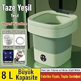 Katlanabilir Mini &Ccedil;amaşır Makinesi 8 L Taşınabilir Yıkama ve Kurutma | Yurtlar i&ccedil;in Uygun, Seyahate Uygun, Yer Tasarruflu, İ&ccedil;
