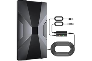 COMBLU Antena de TV para Smart TV, antena digital HDTV amplificada, larga distancia interior/exterior, soporta 4K 1080p todos los televisores