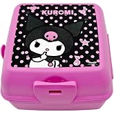 Wiggle Kuromi Temalı Lisanslı 4 B&ouml;lmeli Plastik &Ccedil;ocuk Beslenme Kutusu - Yemek Saklama Kabı Kaşık ve &Ccedil;atallı (Pembe)