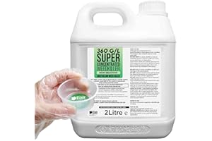 Elixir Gardens 360 g/l Glyphosate Commercial Industrial Strength Weed Killer | Treats up to 3332 sq.m | Concentrated Herbicide/Weedkiller | 2 x 1 Litre Bottle + Measuring Cup & Gloves