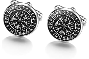 PiercingJak 2PCS Boutons de Manchette Viking Nordique Homme Boutons de Manchette Chemise Mariage Business Commercial Métal Bijoux Cadeau pour Homme Papa Mari Marié Accessoire