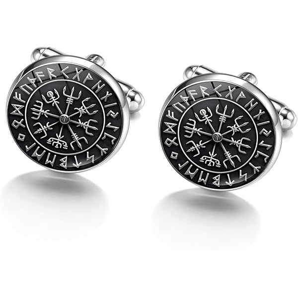 Boutons De Manchette Homme Viking - Acier Inoxydable 316L - Motifs Vegvisir, Runes, Loup, Tête De Mort - Boîte Cadeau Boutons De Manchette Homme Viking - Acier Inoxydable 316L - Motifs Vegvisir, Runes, Loup, Tête De Mort - Boîte Cadeau