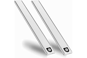 ADAZ LED Beleuchtung Schrank, Bewegungsmelder Schrankleuchten, Kabinett Nachtlicht, Lichtleisten, Kleiderschrank Lampen, Unterbauleiste Beleuchtung Küchenlampen, Batterie Sensor Nachtlicht, 30cm 2 Stück