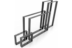 ‎NOGGI - HOME DECOR MASTERS NOGGI: 2 Tischkufen Metall (70x72cm - schwarz - Esstisch) | Tischbeine eckig | Möbelfüße für Dein DIY Schreib-, Wohnzimmer- oder Bartisch Projekt | Moderne Stahl- Tischbeine aus Vierkantprofilen |