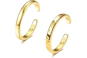 Morfetto 14 Karat Gold gefüllte Zehenringe für Frauen Einfacher Zehenring mit offenem Band Verstellbare Zehenringe