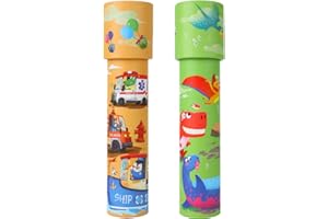 NOOLY Kaleidoscopes Educational Toy Kaleidoscope for Kids Boys and Girls (2 Pcs,Traffic + Dinosaur) ZWHT0103