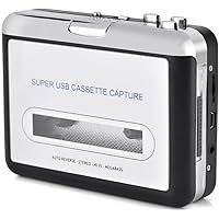 Zerone Convertisseur de Cassette Audio Portable, Cassette USB vers enregistreur de Capture de Cassette MP3 avec Casque…
