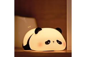 URAQT Panda Lampada, Panda Luce Notturna Bambini, Silicone Lampada Notturna con Sensore Tattile, Luce Notturna Bambini con Funzione Timer, Dimmerabile e Ricaricabile USB, Controllo Touch,per Bambinis