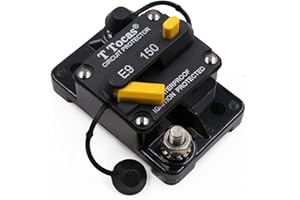 T Tocas 150A Schutzschalter 12V-48V DC Manuelles Reset Sicherungsautomat für Kfz/Wohnmobil/Caravan/Solar/Boot Trolling Motor, wasserdichte, Heavy Duty Leistungsschalter 150 Amp
