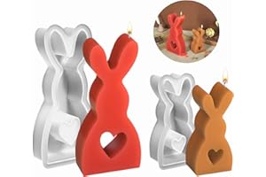 ROMANVIC ROMINVIC Silikonformen Gießformen,2 Stück Silikonformen Ostern, Kaninchen Silikonformen Ostern Hasenform für Ostern, Ostern Hase Backform, Osterhase Silikonform for Gips, Sojawachs Kerzen