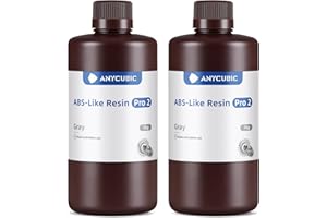 ANYCUBIC Resina ABS-Like Pro 2 per Stampante 3D con Eccellente Resistenza e Tenacità, A Basso Odore Resina UV 405nm a Polimerizzazione Rapida per Stampa 3D LCD/DLP/SLA, Grigio 2000g