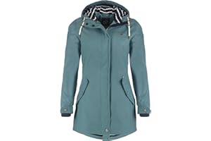 Dry Fashion Damen Regenmantel Kiel - Frauen Regenjacke Damen Jacke mit verstellbarer Kapuze Lang Winddicht Wasserdicht